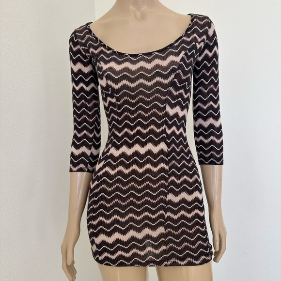 Brown white wavy zebra dress normal wear - Picture 3 of 7